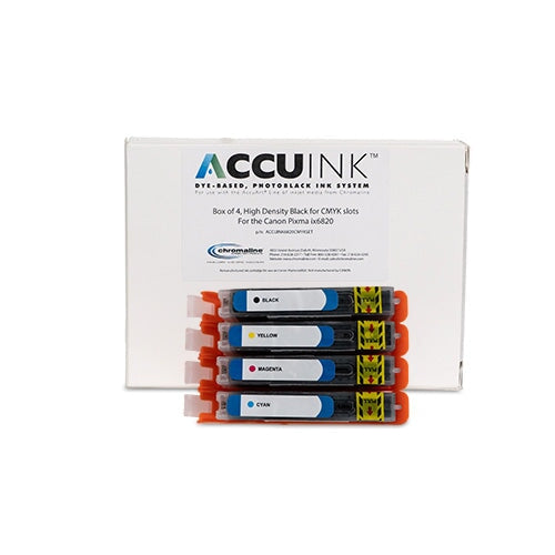 AccuInk All Black Cartridge Set - Canon Pixma ix6820 CMYK Slots | Screenprinting.com