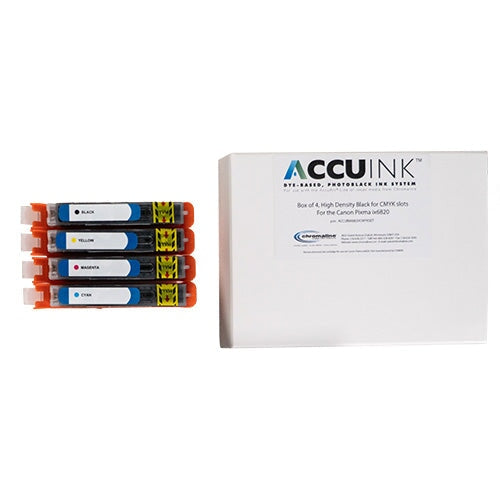 AccuInk All Black Cartridge Set - Canon Pixma ix6820 CMYK Slots | Screenprinting.com