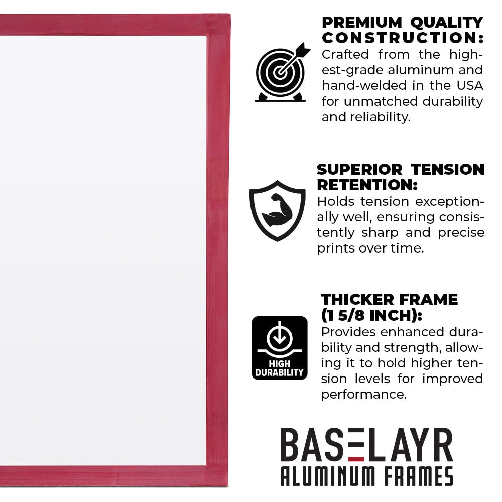 Baselayr Premium Red Glue 23x31in Aluminum Screen Printing Frame | Screenprinting.com