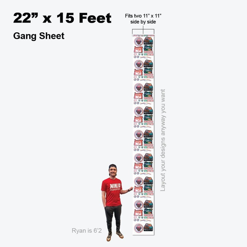 DTF Gang Sheets 22 in X 180 in (15 ft) Standard | Screenprinting.com