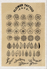 Flower Tattoo Vector Pack (Download Only) | Screenprinting.com