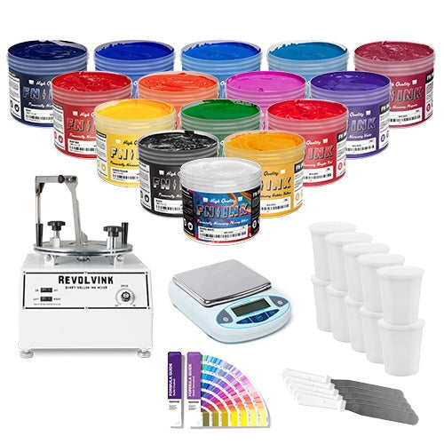 FN-INK™ Mixing System Premium Ink Kit with RevolvInk Mixer Gallons | Screenprinting.com