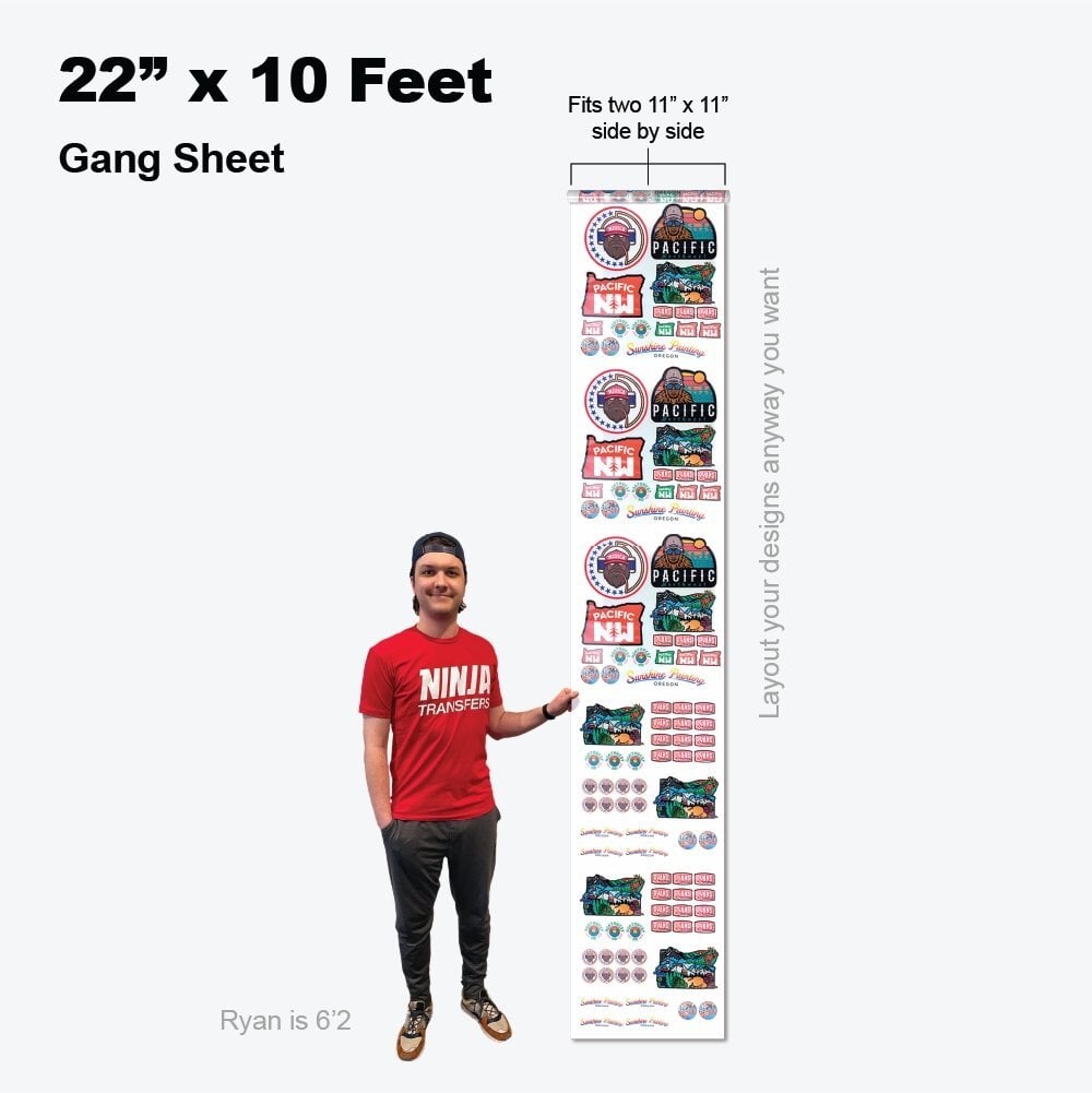 Ninja Gang Sheet Builder 22 in X 120 in (10 ft) Standard | Screenprinting.com