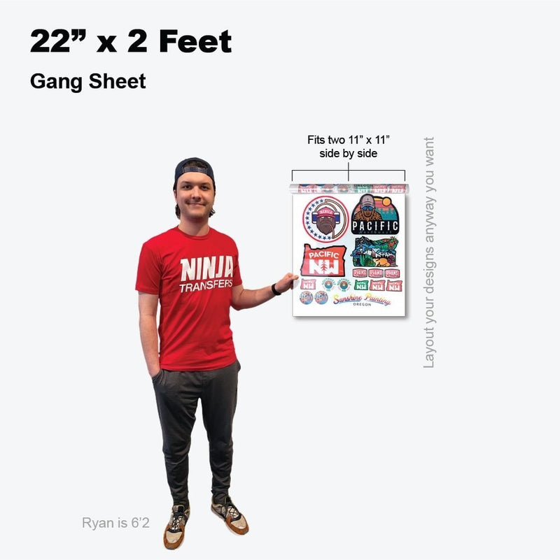 Ninja Gang Sheet Builder 22 in X 24 in (2 ft) Standard | Screenprinting.com