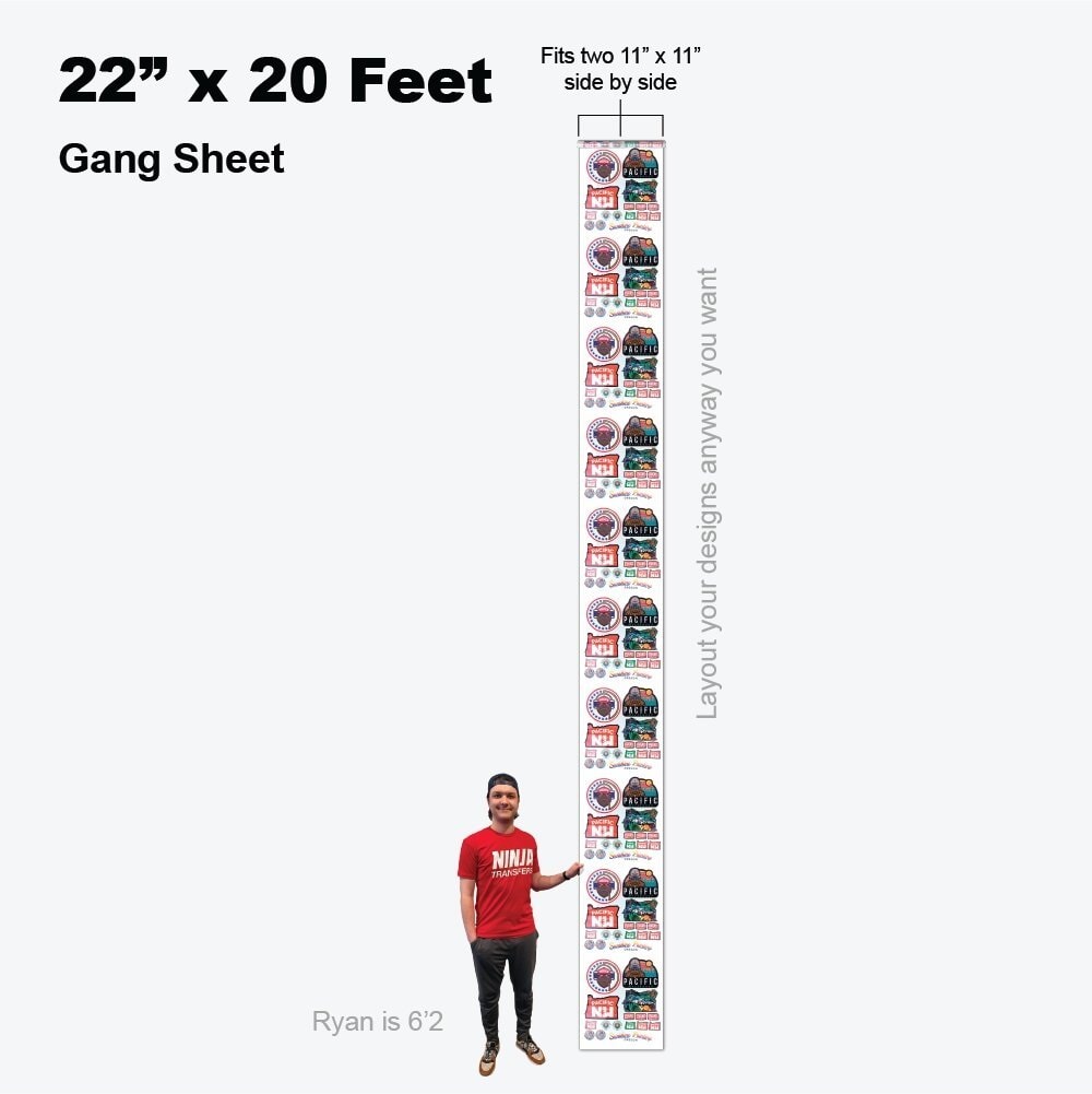 Ninja Gang Sheet Builder 22 in X 240 in (20 ft) Standard | Screenprinting.com