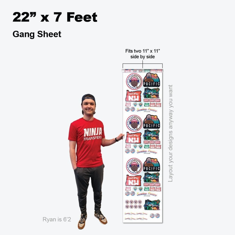 Ninja Gang Sheet Builder 22 in X 84 in (7 ft) Standard | Screenprinting.com