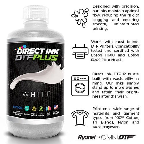 OmniPrint Direct Ink: DTF Plus - White | Screenprinting.com