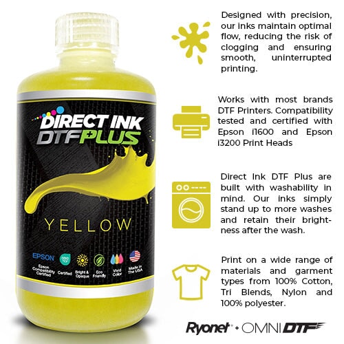 OmniPrint Direct Ink: DTF Plus - Yellow | Screenprinting.com