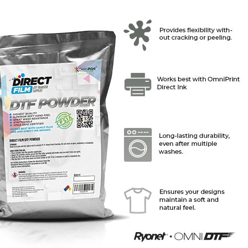 OmniPrint DTF Adhesive White Powder - 1kg | Screenprinting.com