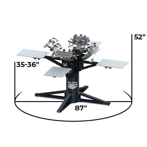 Riley Hopkins 360 4 Color 4 Station Press with XYZ Micro Registration | Screenprinting.com