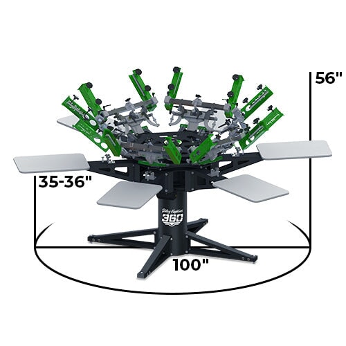 Riley Hopkins 360 6 Color 6 Station Press with XYZ Micro Registration - ROQ Compatible Print Stations | Screenprinting.com