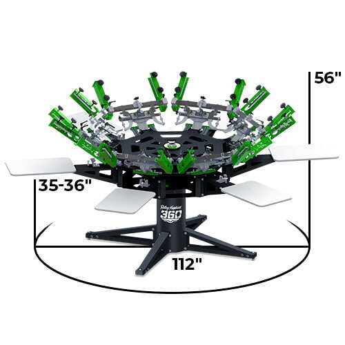 Riley Hopkins 360 8 Color 6 Station Press with XYZ Micro Registration - ROQ Compatible Print Stations | Screenprinting.com