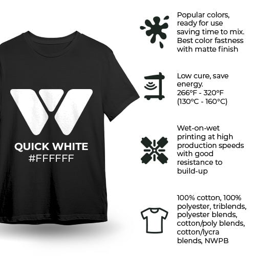 Wilflex Epic Quick White Plastisol Ink | Screenprinting.com