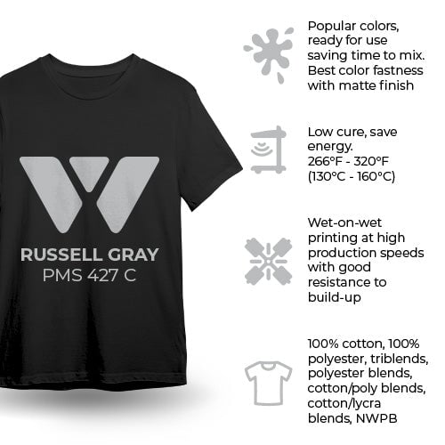 Wilflex Epic Rio RFU Russell Gray Plastisol Ink | Screenprinting.com