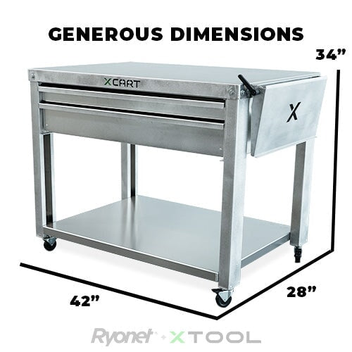 xCart Aluminum Medium Duty Cart for xTool Laser and Engravers | Screenprinting.com