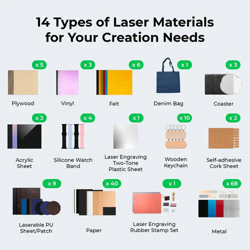 xTool P2 Ultimate Laser Material Kit (159pcs) | Screenprinting.com