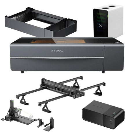 xTool P2S 55W Desktop CO2 Laser Cutter Grey xTool P2S All-in-1 Bundle | Screenprinting.com