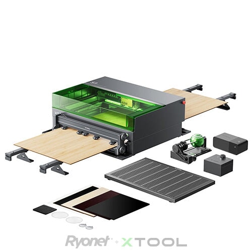 xTool S1 Desktop Diode Laser Cutter Black 40W 40W Deluxe Kit | Screenprinting.com