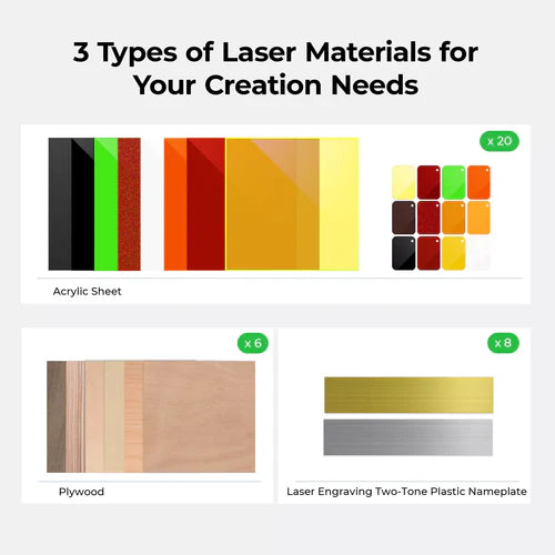 xTool S1 Laser Material Kit (34pcs) | Screenprinting.com