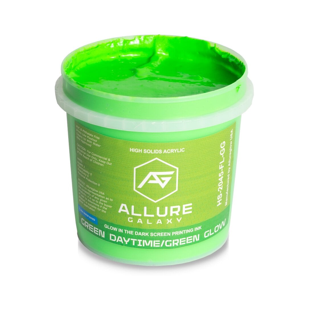 Allure Galaxy Green HSA Water Based Glow Ink | Screenprinting.com