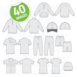 Apparel Line Art Template Pack (Download Only) | Screenprinting.com