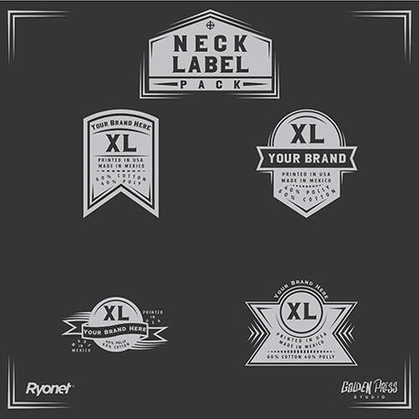 Vector Neck Label Pack by Golden Press Studio (Download Only) | Screenprinting.com